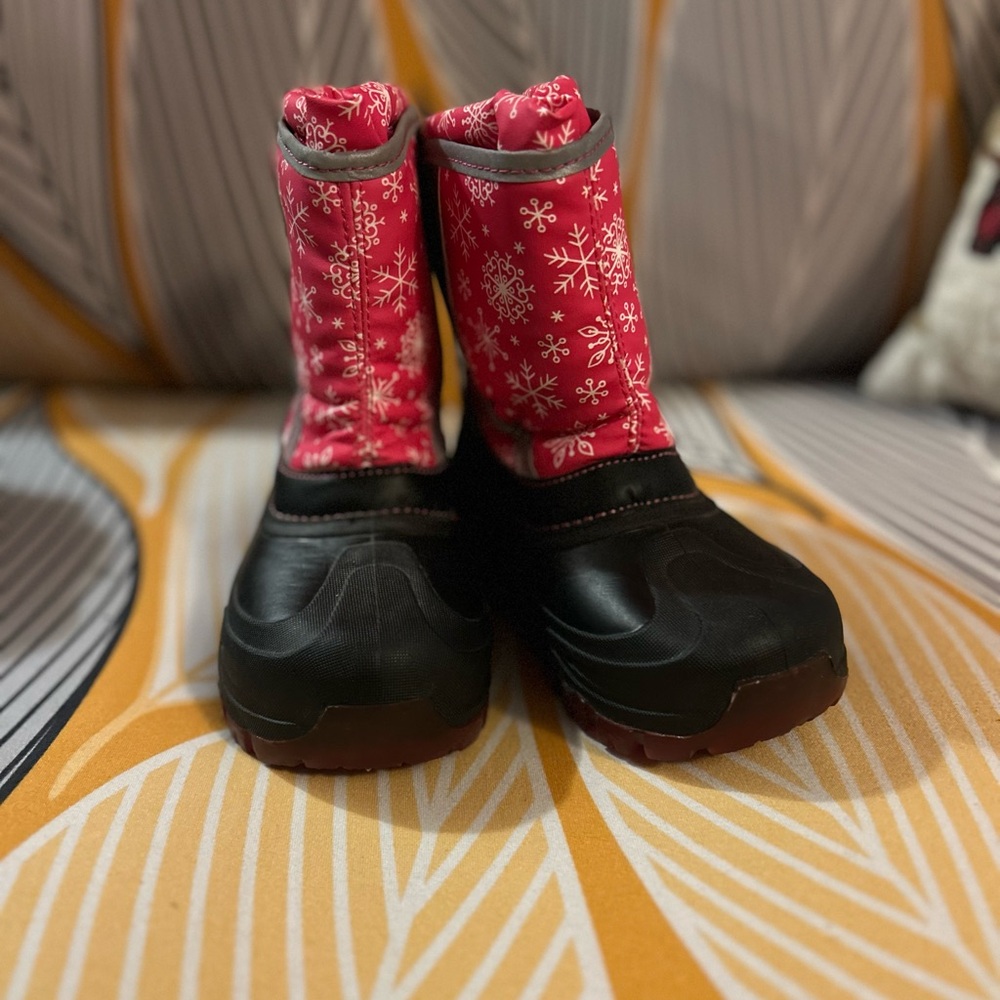 Pink Snowflake Kids Winter Boots